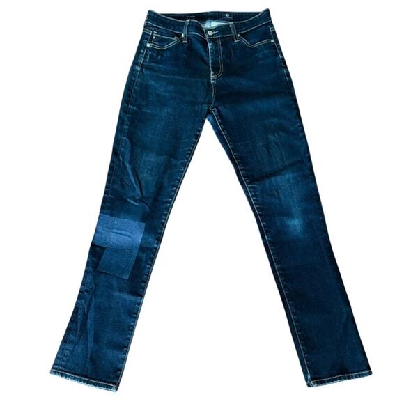 Women's 28R AG Mari Slim Straight Jeans Dark Wash Denim Mid Rise - Picture 1 of 5